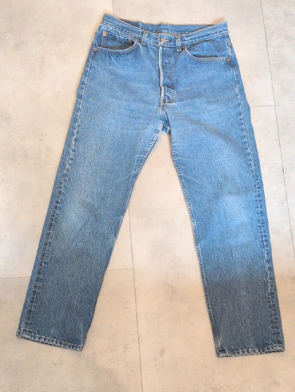 Levi's 501's Light Blue Straight Men’s Jeans - Vintage October 1991 Button Fly